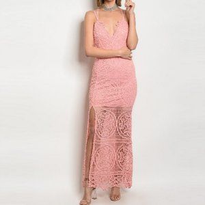 Crochet Lace Maxi Party Dress